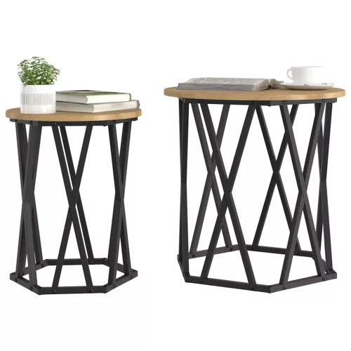 Dohányzóasztal 2 pcs kézműves tölgy 50 x 50 x 50 cm