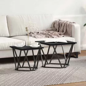 Kisasztal készlet 2 pcs Musta tammi 50 x 50 x 40 cm