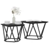 Kisasztal készlet 2 pcs Musta tammi 50 x 50 x 40 cm