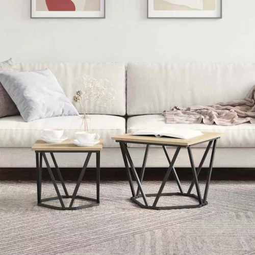 Kisasztal készlet 2 pcs sonoma tölgy 50 x 50 x 40 cm