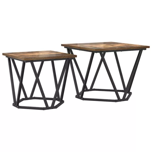 Kisasztal készlet 2 pcs Füstölt tölgy 50 x 50 x 40 cm