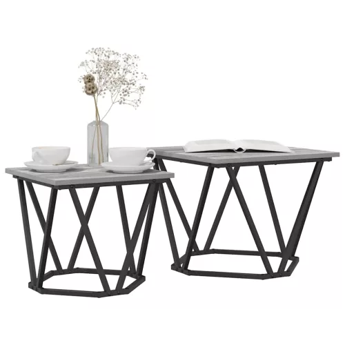 Kisasztal készlet 2 pcs Szürke sonoma 50 x 50 x 40 cm