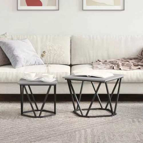 Kisasztal készlet 2 pcs Szürke sonoma 50 x 50 x 40 cm