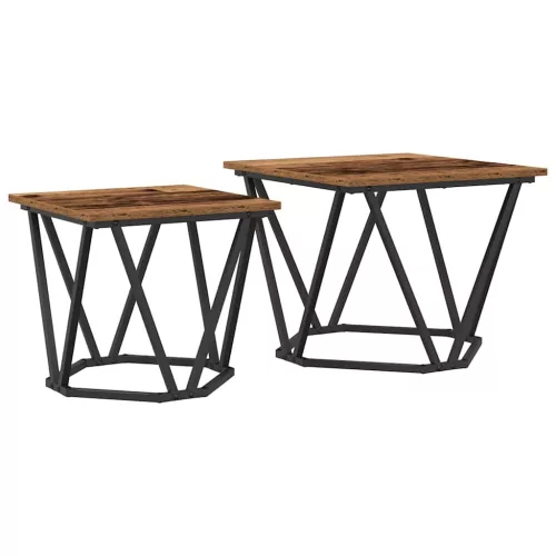 Kisasztal készlet 2 pcs Újrahasznosított fa 50 x 50 x 40 cm