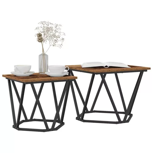 Kisasztal készlet 2 pcs Újrahasznosított fa 50 x 50 x 40 cm