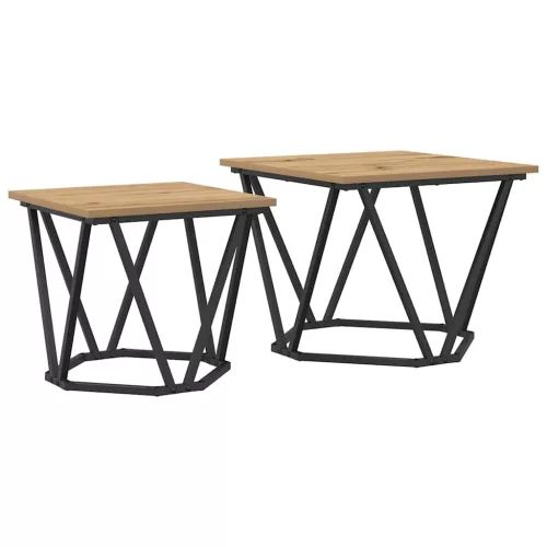 Kisasztal készlet 2 pcs kézműves tölgy 50 x 50 x 40 cm