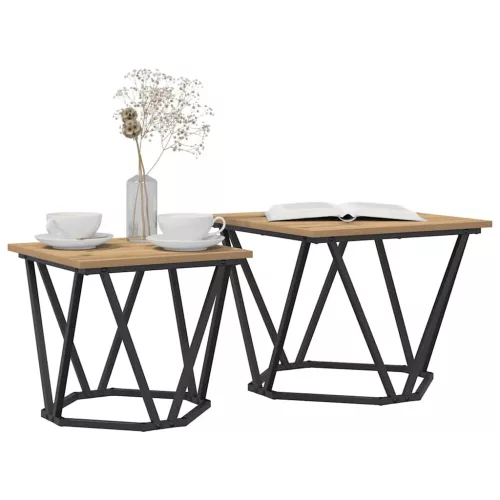 Kisasztal készlet 2 pcs kézműves tölgy 50 x 50 x 40 cm