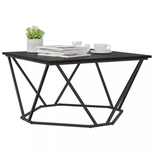 Dohányzóasztal Musta tammi 80 x 80 x 45 cm Műszaki fa és acél