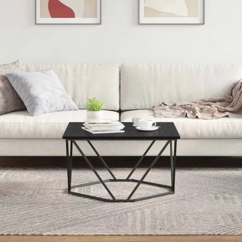 Dohányzóasztal Musta tammi 80 x 80 x 45 cm Műszaki fa és acél