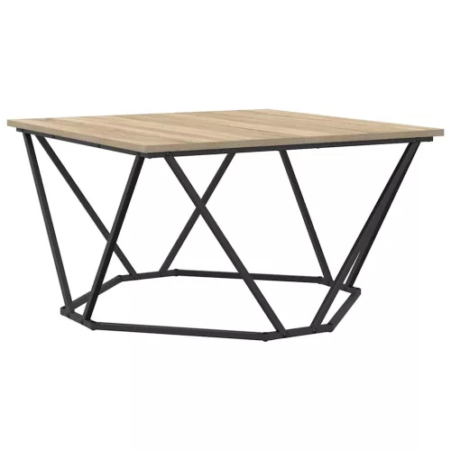 Dohányzóasztal sonoma tölgy 80 x 80 x 45 cm Műszaki fa és acél