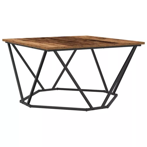 Dohányzóasztal Régi fa 80 x 80 x 45 cm Műszaki fa és acél