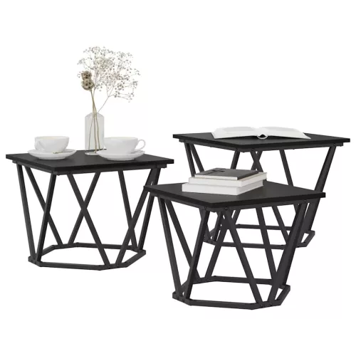 Dohányzóasztal 3 pcs Musta tammi 50 x 50 x 40 cm