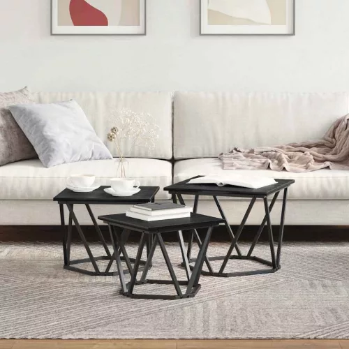 Dohányzóasztal 3 pcs Musta tammi 50 x 50 x 40 cm