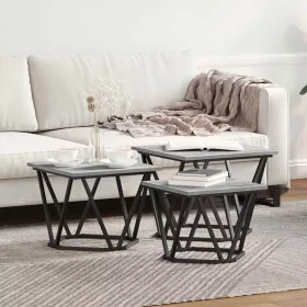 Dohányzóasztal 3 pcs Szürke sonoma 50 x 50 x 40 cm