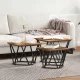 Dohányzóasztal 3 pcs Régi fa 50 x 50 x 40 cm Műszaki fa és acél