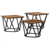 Dohányzóasztal 3 pcs Régi fa 50 x 50 x 40 cm Műszaki fa és acél