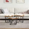 Dohányzóasztal 3 pcs Régi fa 50 x 50 x 40 cm Műszaki fa és acél
