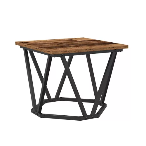 Dohányzóasztal 3 pcs Régi fa 50 x 50 x 40 cm Műszaki fa és acél
