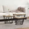 Dohányzóasztal 3 pcs kézműves tölgy 50 x 50 x 40 cm