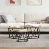 Dohányzóasztal 3 pcs kézműves tölgy 50 x 50 x 40 cm