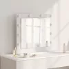 Toalett Tükör Fehér 60 x 55 x 18 cm Megmunkált fa és üveg