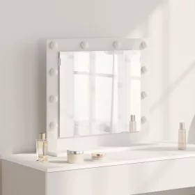   Toalett Tükör Fehér 60 x 55 x 18 cm Megmunkált fa és üveg