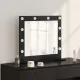 Toalett Tükör LED -es lámpákkal Fekete tölgy 60 x 55 x 18 cm