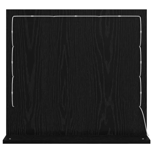 Toalett Tükör LED -es lámpákkal Fekete tölgy 60 x 55 x 18 cm
