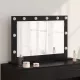 Toalett Tükör LED -es lámpákkal Fekete tölgy 80 x 15 x 18 cm