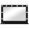 Toalett Tükör LED -es lámpákkal Fekete tölgy 80 x 15 x 18 cm