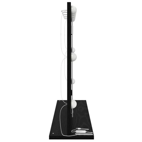 Toalett Tükör LED -es lámpákkal Fekete tölgy 80 x 15 x 18 cm
