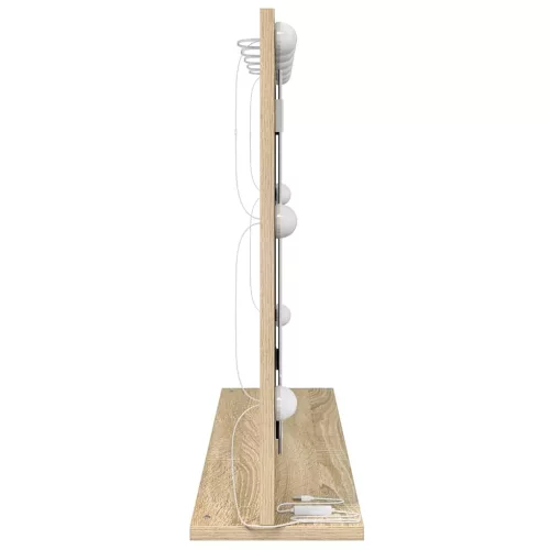 Toalett Tükör LED -es lámpákkal Sonoma tölgy 80 x 55 x 18 cm