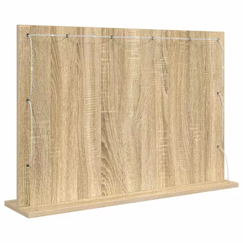 Toalett Tükör LED -es lámpákkal Sonoma tölgy 80 x 55 x 18 cm