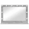 Toalett Tükör LED -es lámpákkal Beton Szürke 80 x 55 x 18 cm