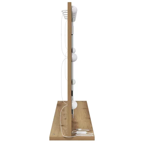 Toalett Tükör LED -es lámpákkal Artisan tölgy 80 x 55 x 18 cm