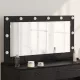 Toalett Tükör LED -es lámpákkal Fekete tölgy 100 x 55 x 18 cm