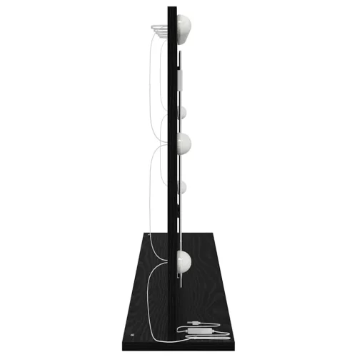 Toalett Tükör LED -es lámpákkal Fekete tölgy 100 x 55 x 18 cm