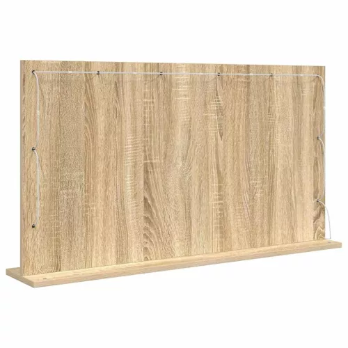 Toalett Tükör LED -es lámpákkal Sonoma tölgy 100 x 55 x 18 cm