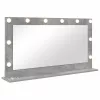 Toalett Tükör LED -es lámpákkal Beton Szürke 100 x 55 x 18 cm