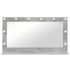 Toalett Tükör LED -es lámpákkal Beton Szürke 100 x 55 x 18 cm