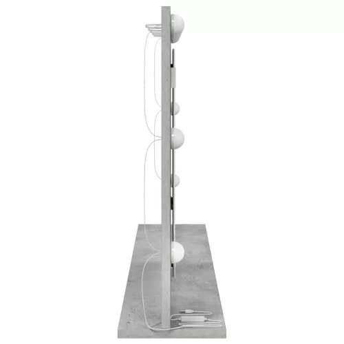 Toalett Tükör LED -es lámpákkal Beton Szürke 100 x 55 x 18 cm