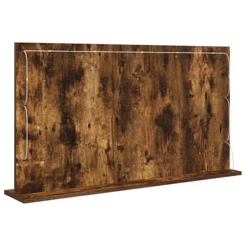 Toalett Tükör LED -es lámpákkal Füstölt tölgy 100 x 55 x 18 cm