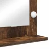 Toalett Tükör LED -es lámpákkal Füstölt tölgy 100 x 55 x 18 cm
