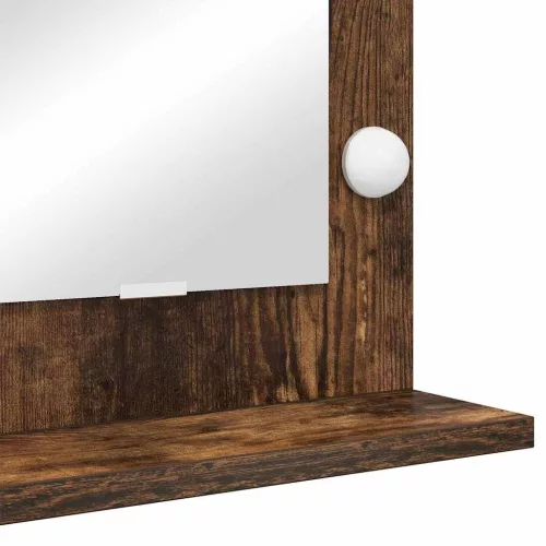 Toalett Tükör LED -es lámpákkal Füstölt tölgy 100 x 55 x 18 cm