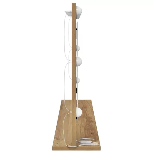 Toalett Tükör LED -es lámpákkal Artisan tölgy 100 x 55 x 18 cm