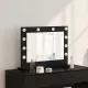 Toalett Tükör LED -es lámpákkal Fekete tölgy 60 x 45 x 18 cm