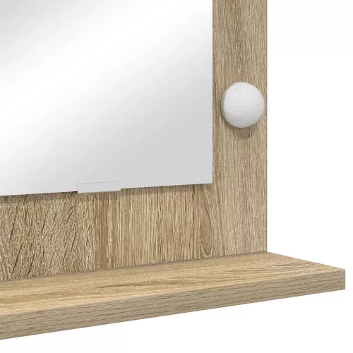 Toalett Tükör LED -es lámpákkal Sonoma tölgy 60 x 45 x 18 cm