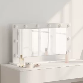   Toalett Tükör Fehér 80 x 45 x 18 cm Megmunkált fa és üveg