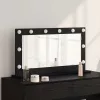 Toalett Tükör LED -es lámpákkal Fekete tölgy 80 x 45 x 18 cm