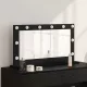 Toalett Tükör LED -es lámpákkal Fekete tölgy 80 x 45 x 18 cm